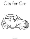 C is for Car Coloring Page
