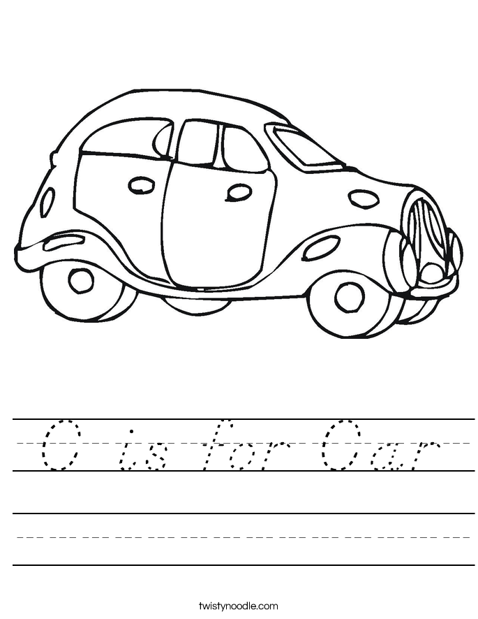 C is for Car Worksheet