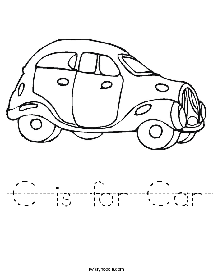 C is for Car Worksheet