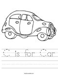 C is for Car Worksheet