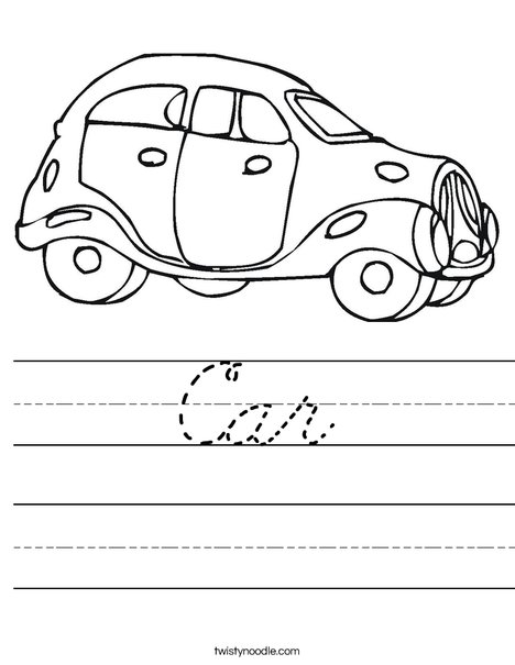 Blue Car Worksheet