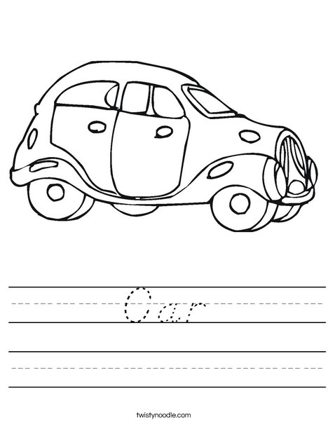 Blue Car Worksheet