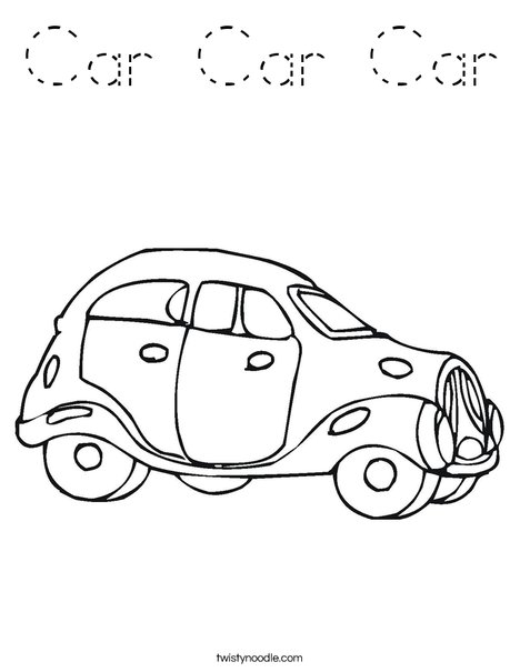 Blue Car Coloring Page