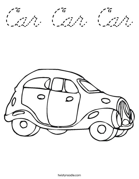 Blue Car Coloring Page