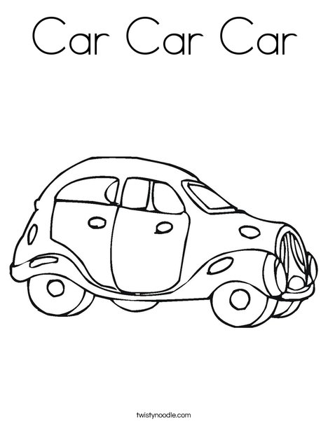 Blue Car Coloring Page