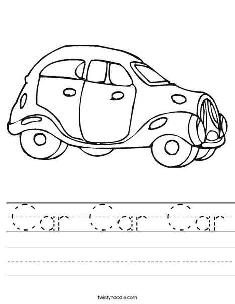 Blue Car Worksheet