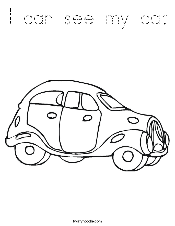 I can see my car. Coloring Page