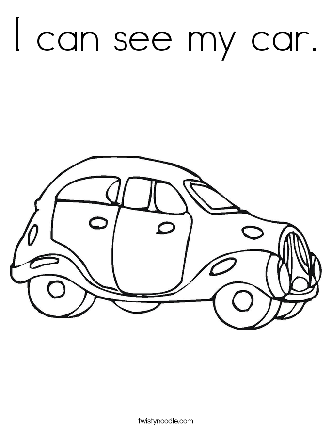 I can see my car. Coloring Page