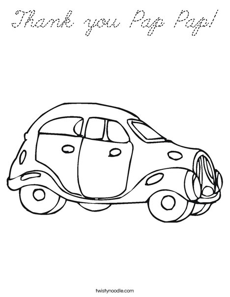 Blue Car Coloring Page