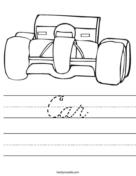 Car with Big Tires Worksheet