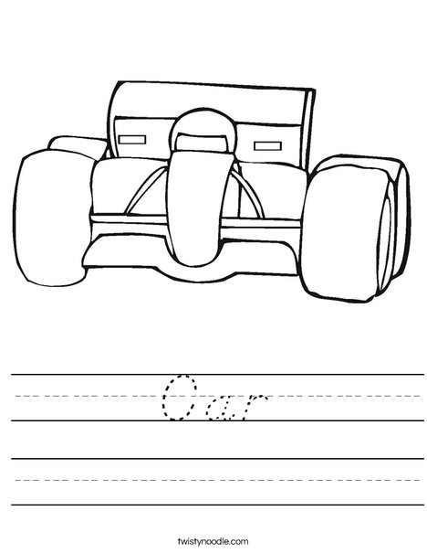 Car with Big Tires Worksheet