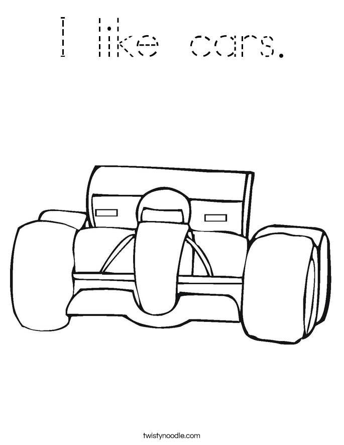 I like cars. Coloring Page