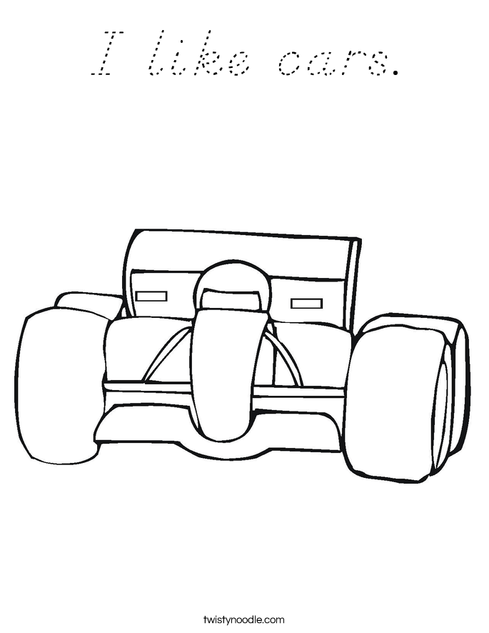 I like cars. Coloring Page
