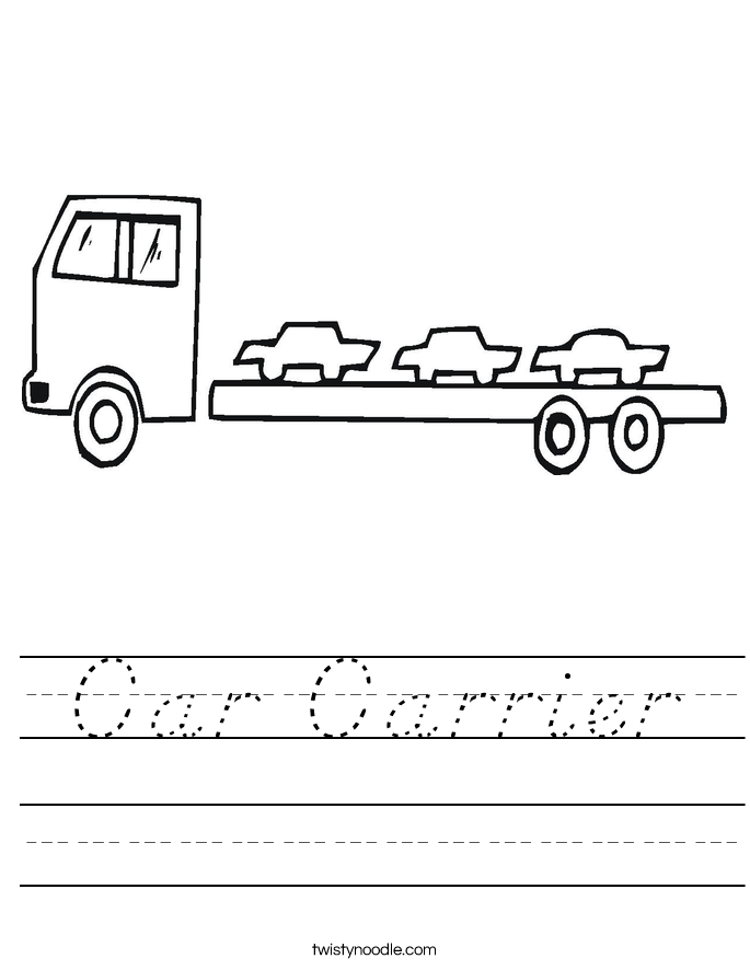Car Carrier Worksheet