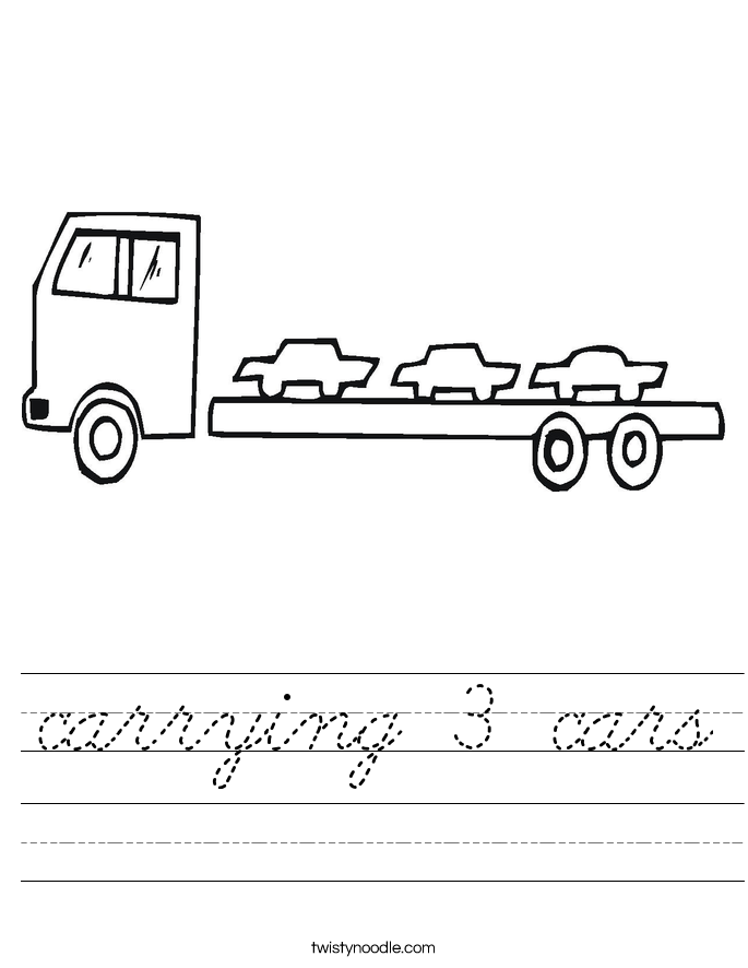 carrying 3 cars Worksheet