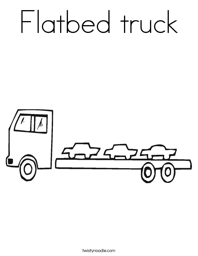 Flatbed truck Coloring Page - Twisty Noodle