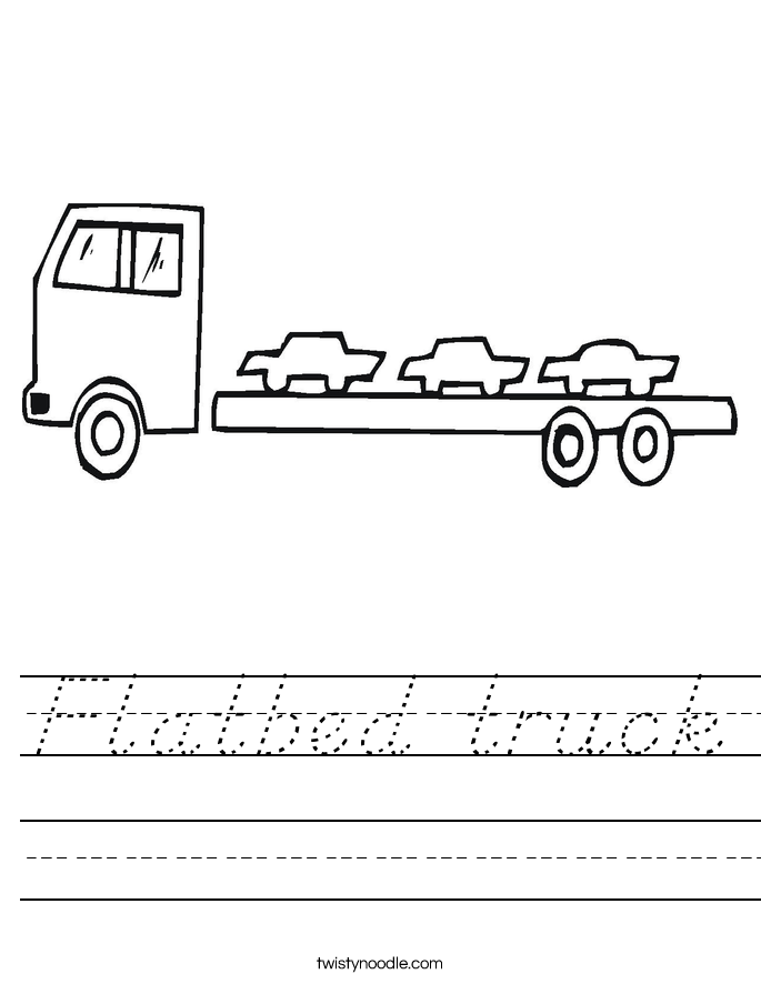 Flatbed truck Worksheet