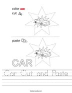Car Cut and Paste Handwriting Sheet