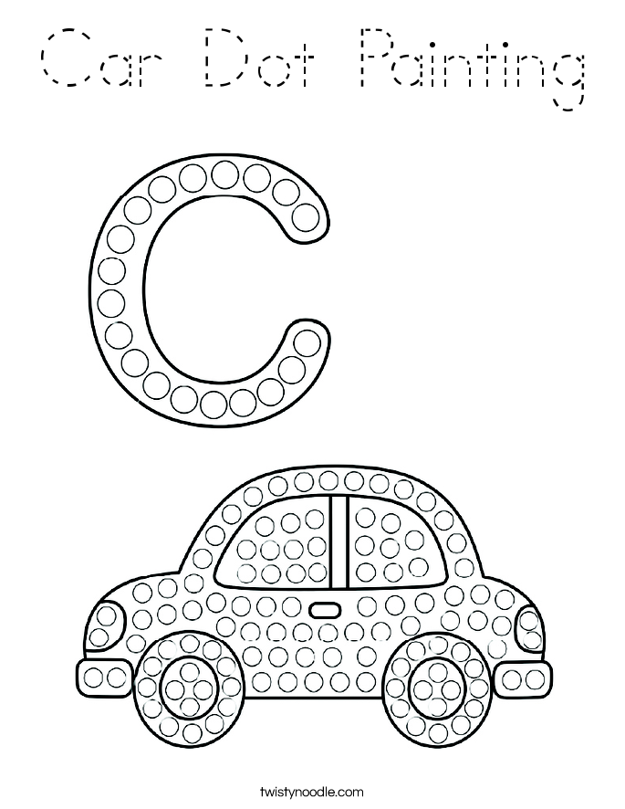 Car Dot Painting Coloring Page
