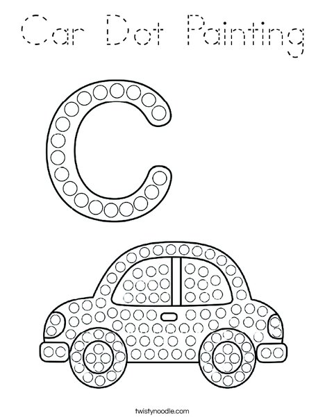 Car Dot Painting Coloring Page