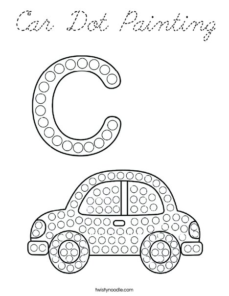Car Dot Painting Coloring Page