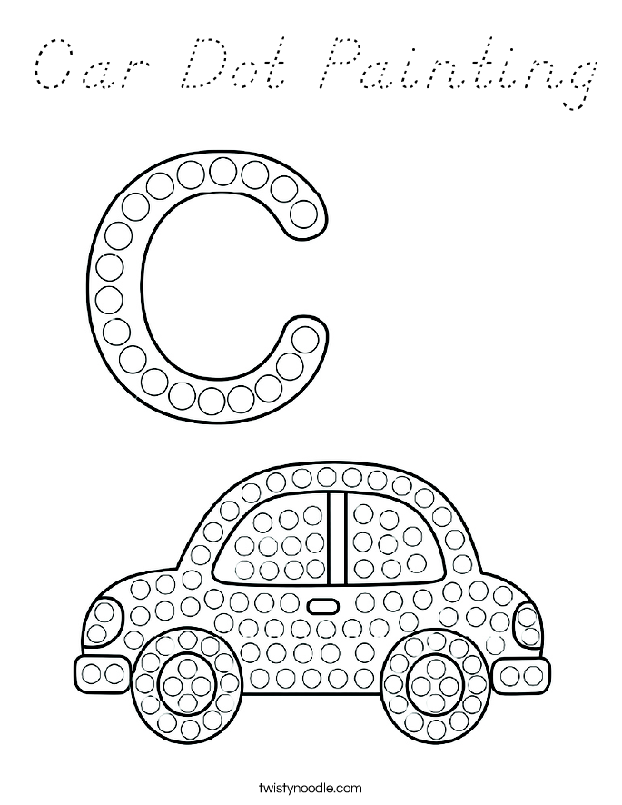 Car Dot Painting Coloring Page