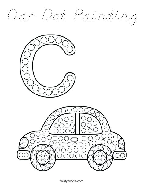 Car Dot Painting Coloring Page