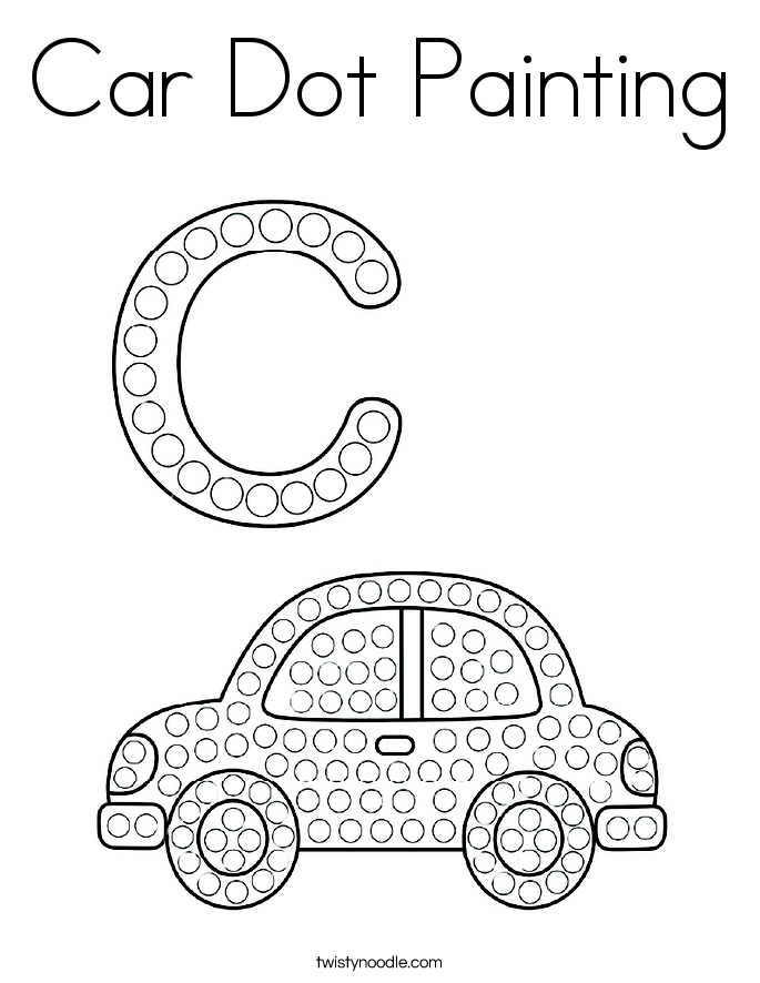 Car Dot Painting Coloring Page