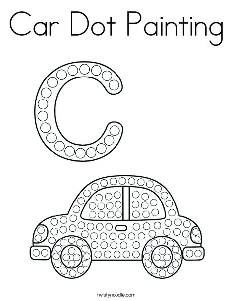 Car Dot Painting Coloring Page