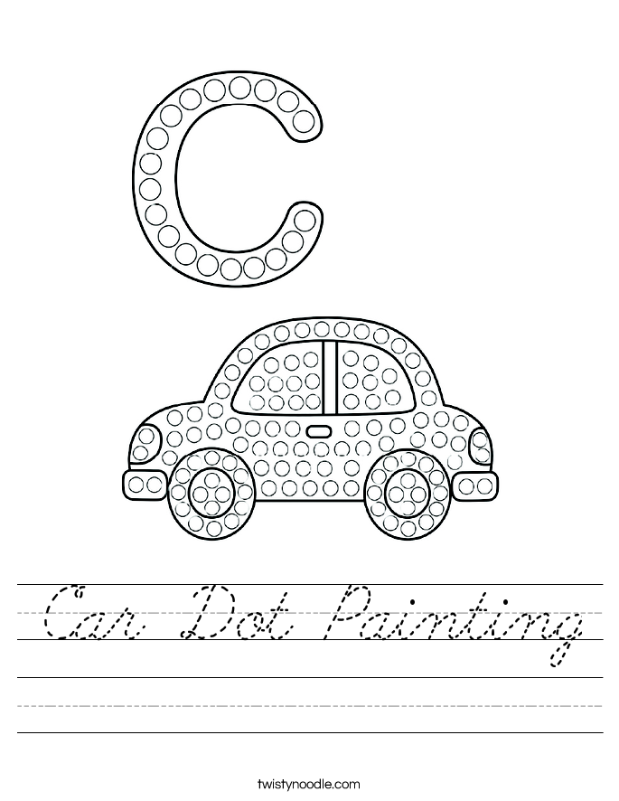 Car Dot Painting Worksheet