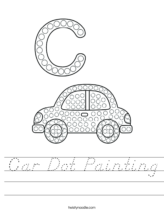 Car Dot Painting Worksheet