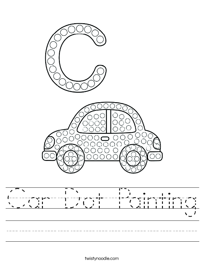 Car Dot Painting Worksheet