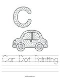 Car Dot Painting Worksheet