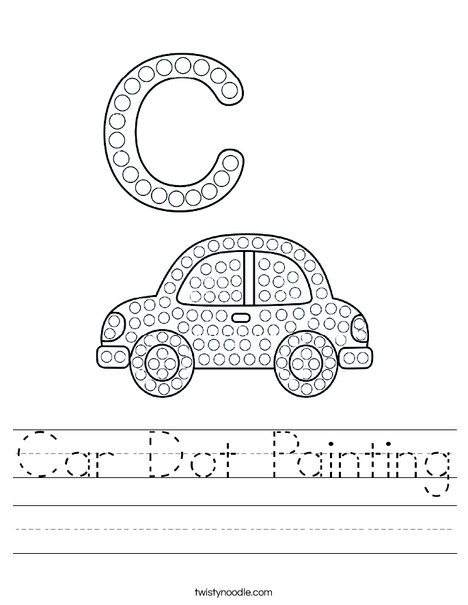 Car Dot Painting Worksheet