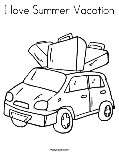 Car with Luggage Coloring Page