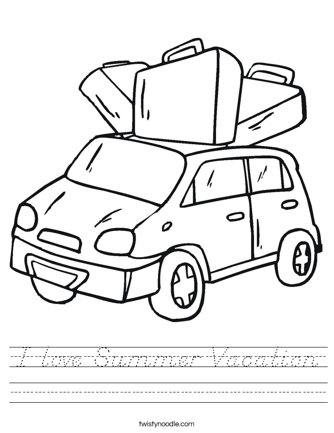 I love Summer Vacation Worksheet