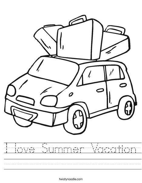 Car with Luggage Worksheet