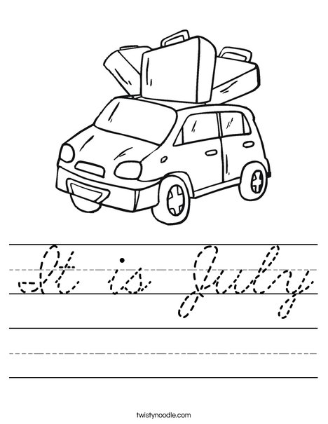 Car with Luggage Worksheet