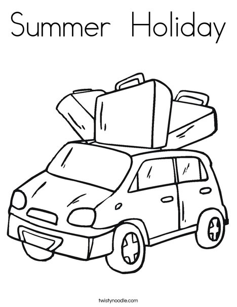 Car with Luggage Coloring Page