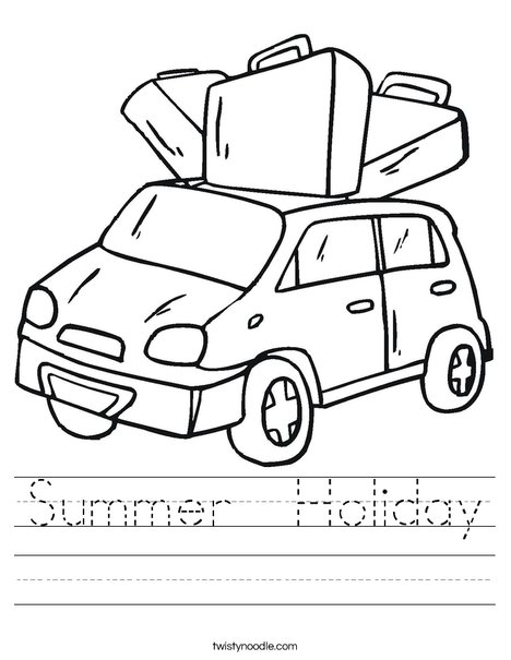 Car with Luggage Worksheet