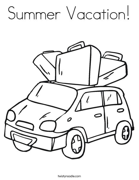 Car with Luggage Coloring Page