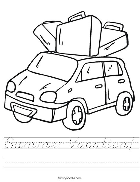 Car with Luggage Worksheet
