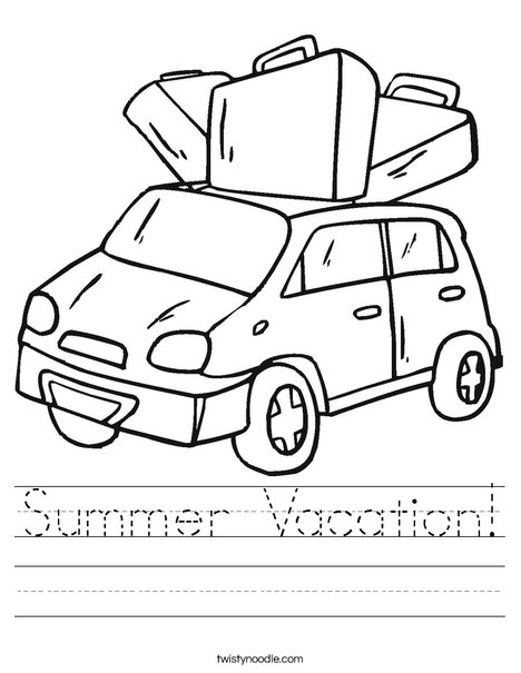 summer vacation worksheet twisty noodle