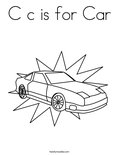 C c is for Car Coloring Page