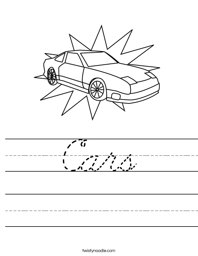 Cars Worksheet