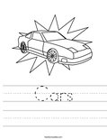 Cars Worksheet