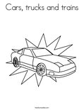 Cars, trucks and trains Coloring Page