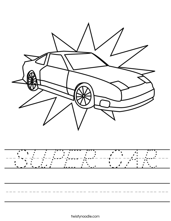 SUPER CAR Worksheet