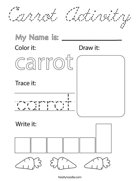 Carrot Activity Coloring Page