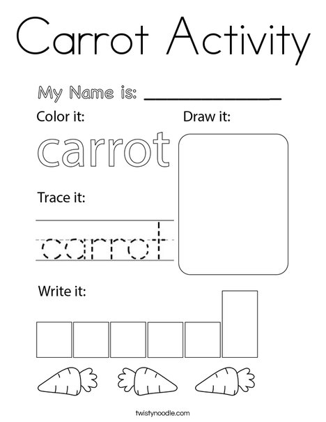 Carrot Activity Coloring Page